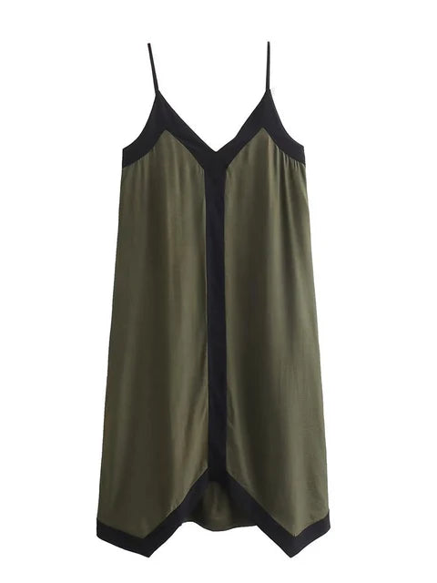 Patchwork Backless Halter Dress – Women’s Sexy V-Neck Summer Party Maxi Gown