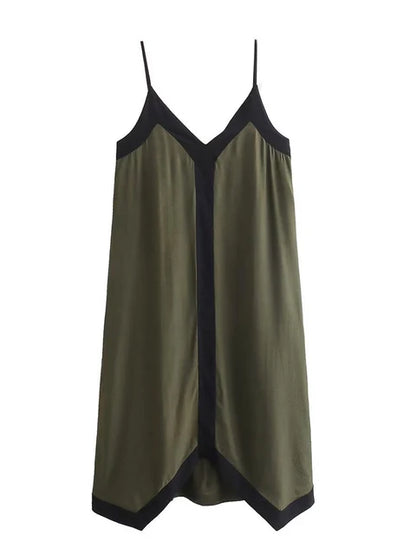 Patchwork Backless Halter Dress – Women’s Sexy V-Neck Summer Party Maxi Gown