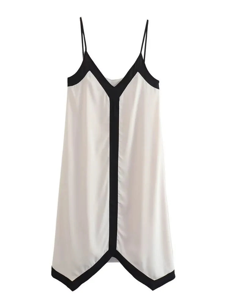 Patchwork Backless Halter Dress – Women’s Sexy V-Neck Summer Party Maxi Gown