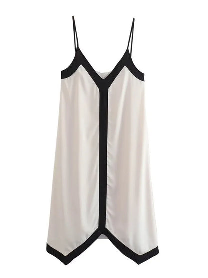 Patchwork Backless Halter Dress – Women’s Sexy V-Neck Summer Party Maxi Gown