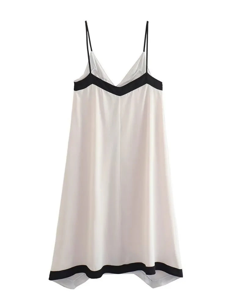 Patchwork Backless Halter Dress – Women’s Sexy V-Neck Summer Party Maxi Gown