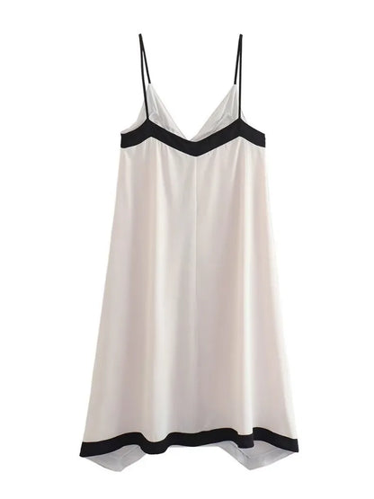 Patchwork Backless Halter Dress – Women’s Sexy V-Neck Summer Party Maxi Gown