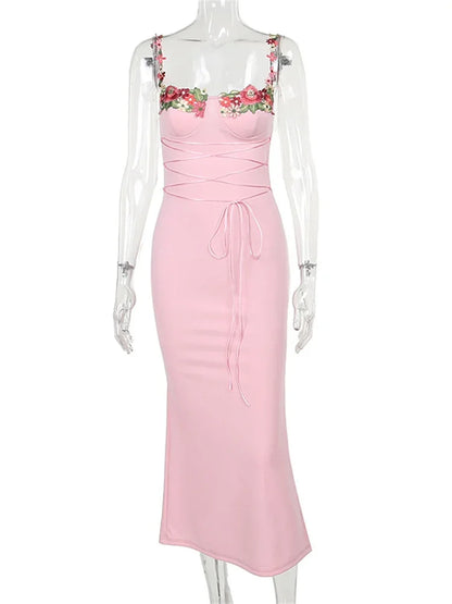 Vestido largo de vendaje estampado a la moda para mujer, elegante, ajustado, sin mangas, de cintura alta, con espagueti, vestido de fiesta de retazos para mujer