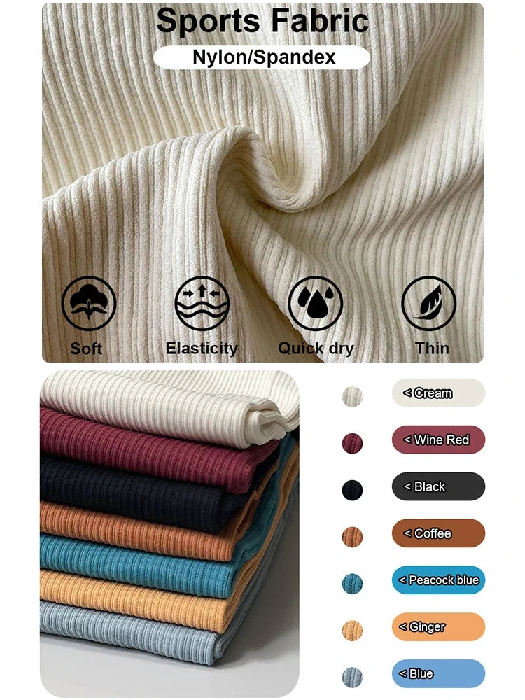 Mallas deportivas de yoga acanaladas para mujer, pantalones de yoga de punto sin costuras, mallas blancas para gimnasio, mallas ajustadas para entrenamiento y fitness, push up