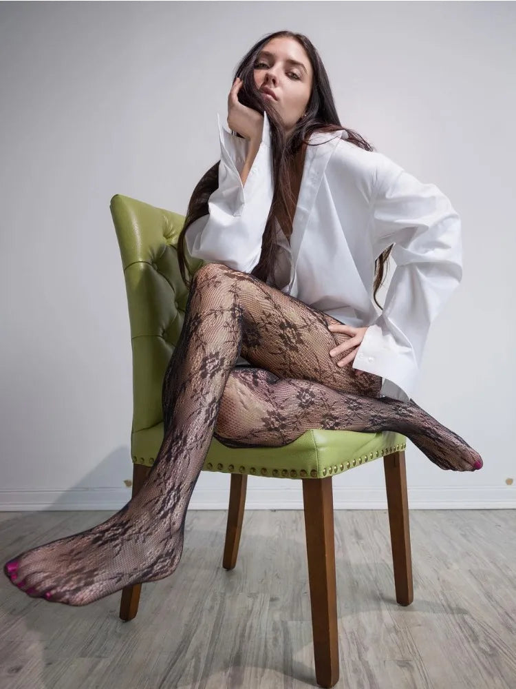 Sexy Female Tights Stockings Printed Summer Fashion Patchwork High Waist 2025 New Leggings Women High Street Socks Tights
