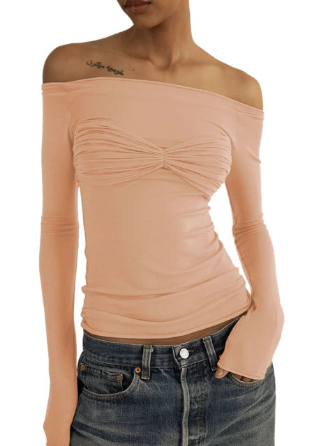 Short Sleeve Mesh Top Shirt For Women Off-Shoulder See-Through Knit Sexy Pullover Summer Sheer New 2025 Ladies T-shirt