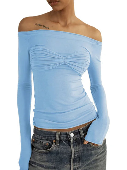 Short Sleeve Mesh Top Shirt For Women Off-Shoulder See-Through Knit Sexy Pullover Summer Sheer New 2025 Ladies T-shirt
