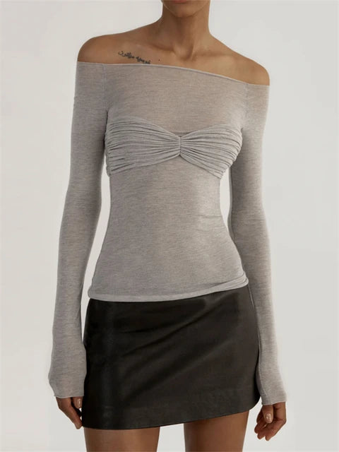 Short Sleeve Mesh Top Shirt For Women Off-Shoulder See-Through Knit Sexy Pullover Summer Sheer New 2025 Ladies T-shirt