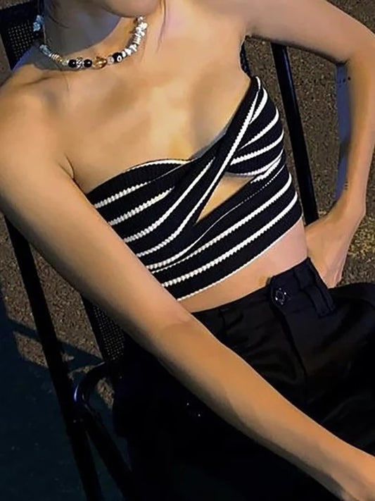 Strapless Tube Tops Sexy Sweetheart Neck Ribbed Knit Tanks Top Twisted Knot Front Sleeveless Summer Y2K Camisole Crop Top