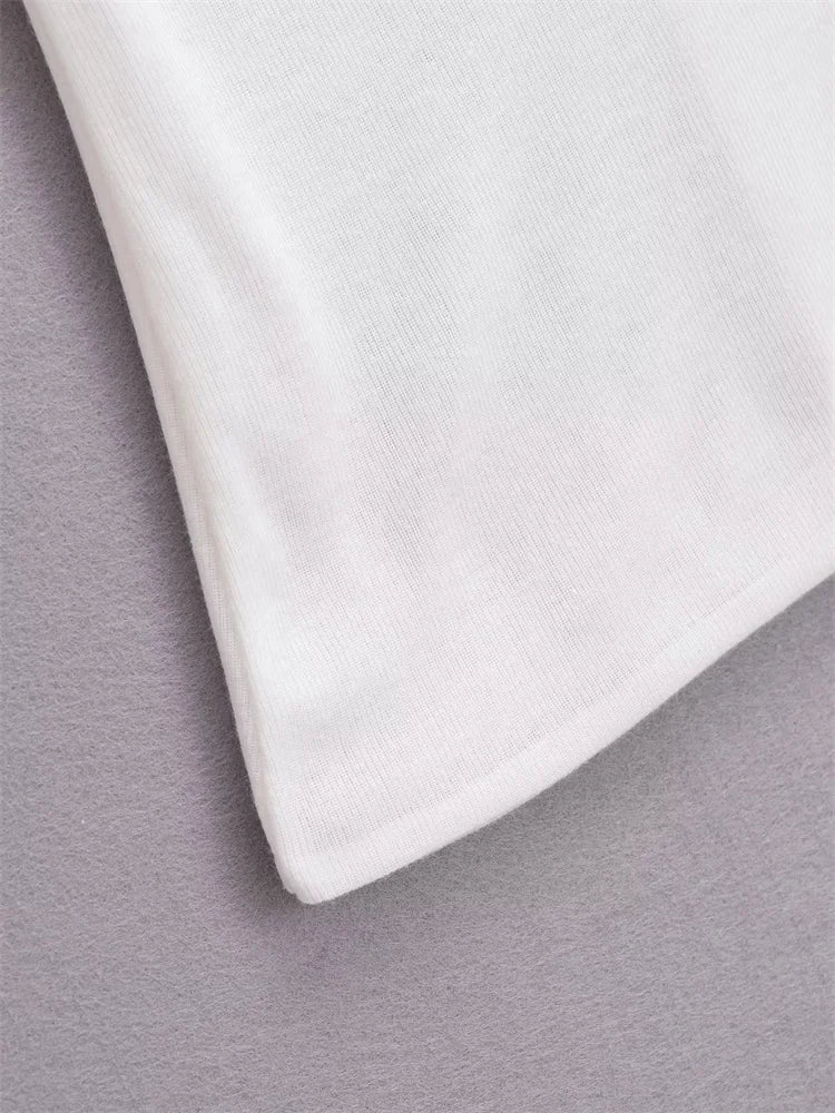Twist Off-Shoulder Slim T-shirt Solid Patchwork Elegant Backless Women’s Top Y2k Top Pleated Casual Strapless Pullover Tee