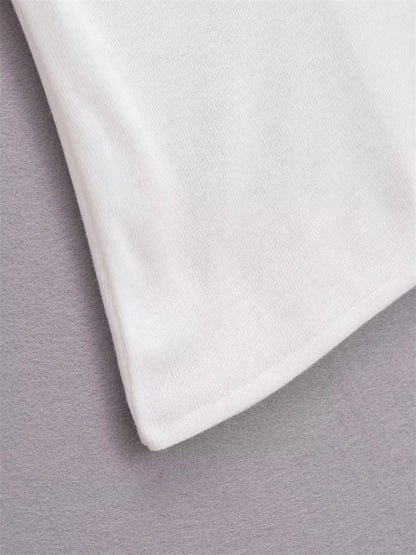 Twist Off-Shoulder Slim T-shirt Solid Patchwork Elegant Backless Women’s Top Y2k Top Pleated Casual Strapless Pullover Tee