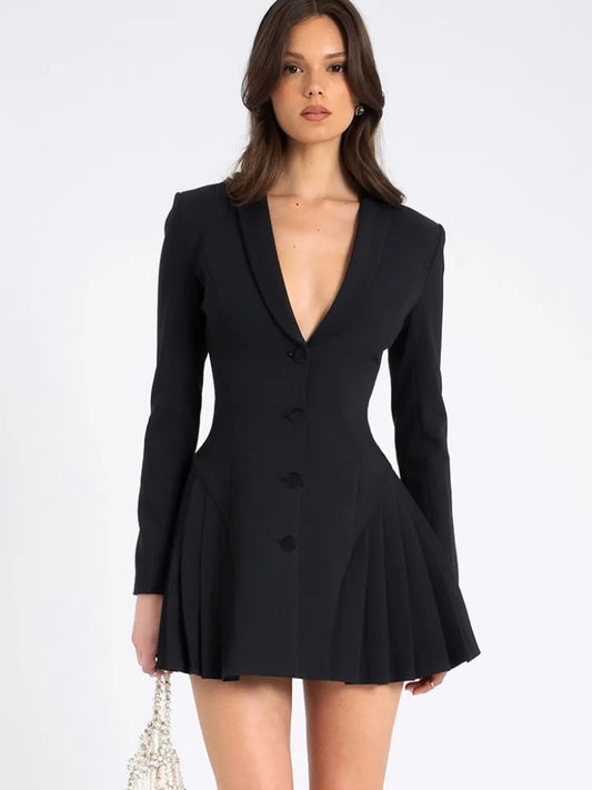 Vestido minivestido sexy con escote en V para mujer, cárdigan de retazos, ropa de moda para ir al trabajo, vestido de fiesta elegante de cintura alta ajustado para mujer