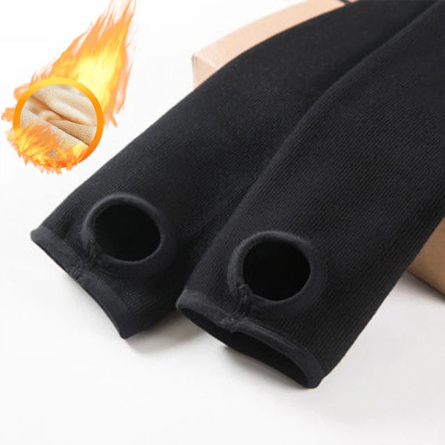 Warm Fleece Lined Super Thick Warm Leggings Women Winter Spandex Ribbed Slim Pattern Leggins Winter High Waist Basic Pants