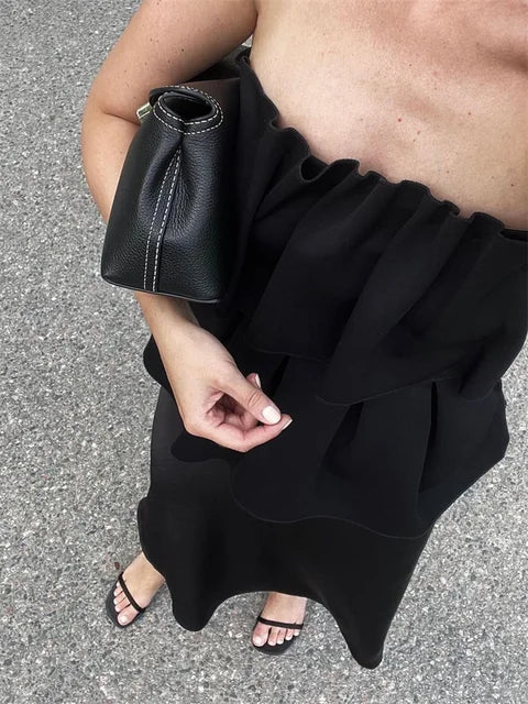 White Pleated For Women Tube Tops Backless Slim Patchwork Casual Summer Elegant Y2k Top High Waist Solid Bandeau Crop top