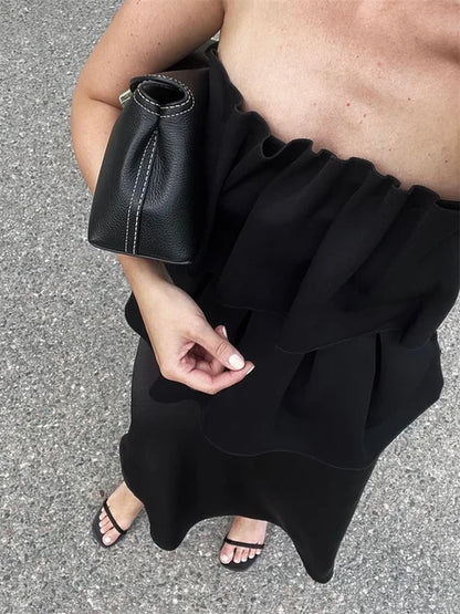 White Pleated For Women Tube Tops Backless Slim Patchwork Casual Summer Elegant Y2k Top High Waist Solid Bandeau Crop top