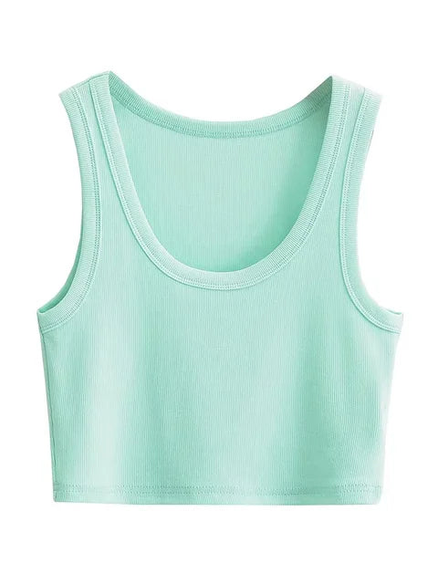U-collar Vests 2025 Summer New Fashion Sexy Women’s Crop Tops Sling Vest Camis
