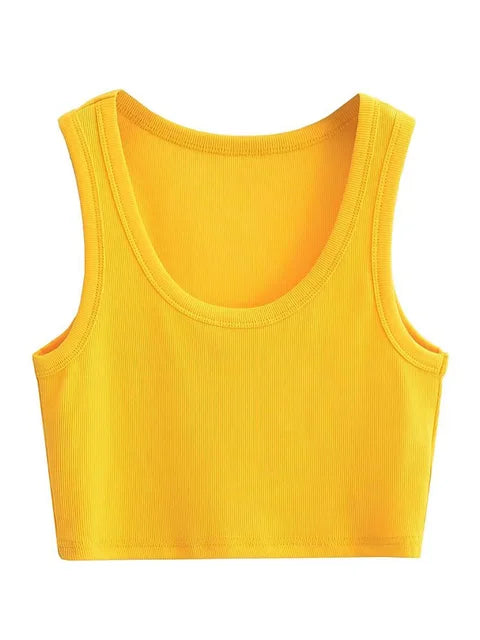 U-collar Vests 2025 Summer New Fashion Sexy Women’s Crop Tops Sling Vest Camis
