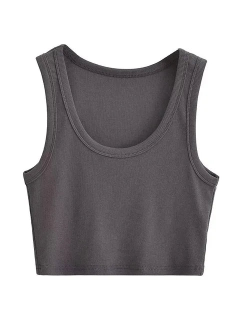 U-collar Vests 2025 Summer New Fashion Sexy Women’s Crop Tops Sling Vest Camis
