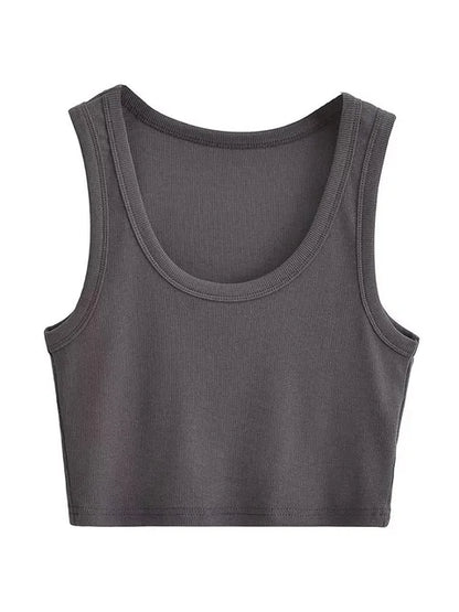 U-collar Vests 2025 Summer New Fashion Sexy Women’s Crop Tops Sling Vest Camis