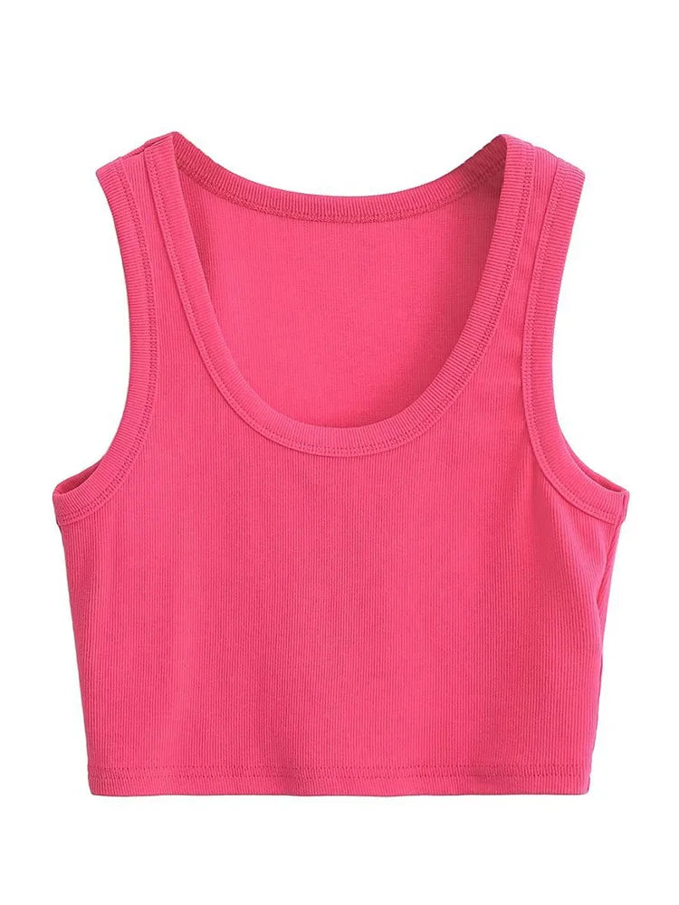 U-collar Vests 2025 Summer New Fashion Sexy Women’s Crop Tops Sling Vest Camis
