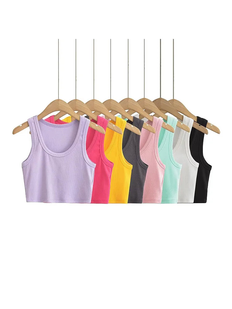 U-collar Vests 2025 Summer New Fashion Sexy Women’s Crop Tops Sling Vest Camis