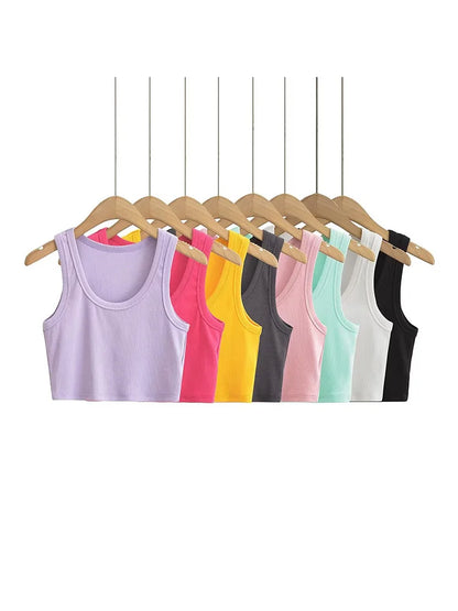 U-collar Vests 2025 Summer New Fashion Sexy Women’s Crop Tops Sling Vest Camis