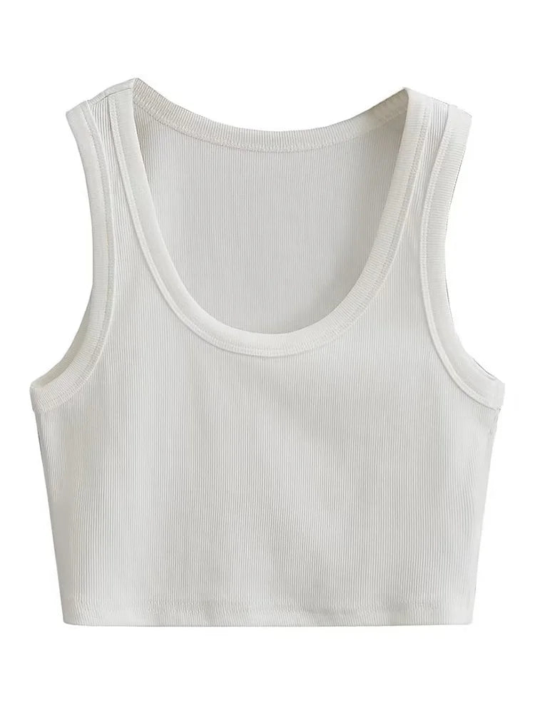 U-collar Vests 2025 Summer New Fashion Sexy Women’s Crop Tops Sling Vest Camis