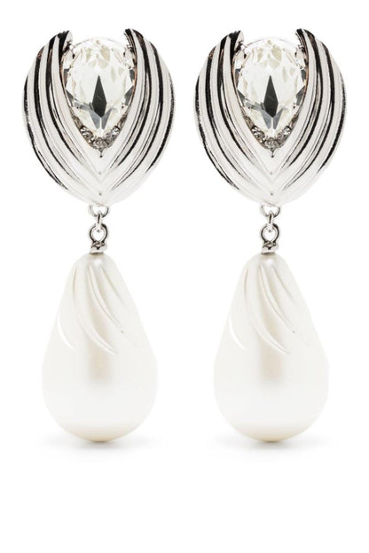 Pendientes de lágrima con diamantes falsos 