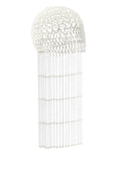 Faux Pearl Braided Tassel Hat