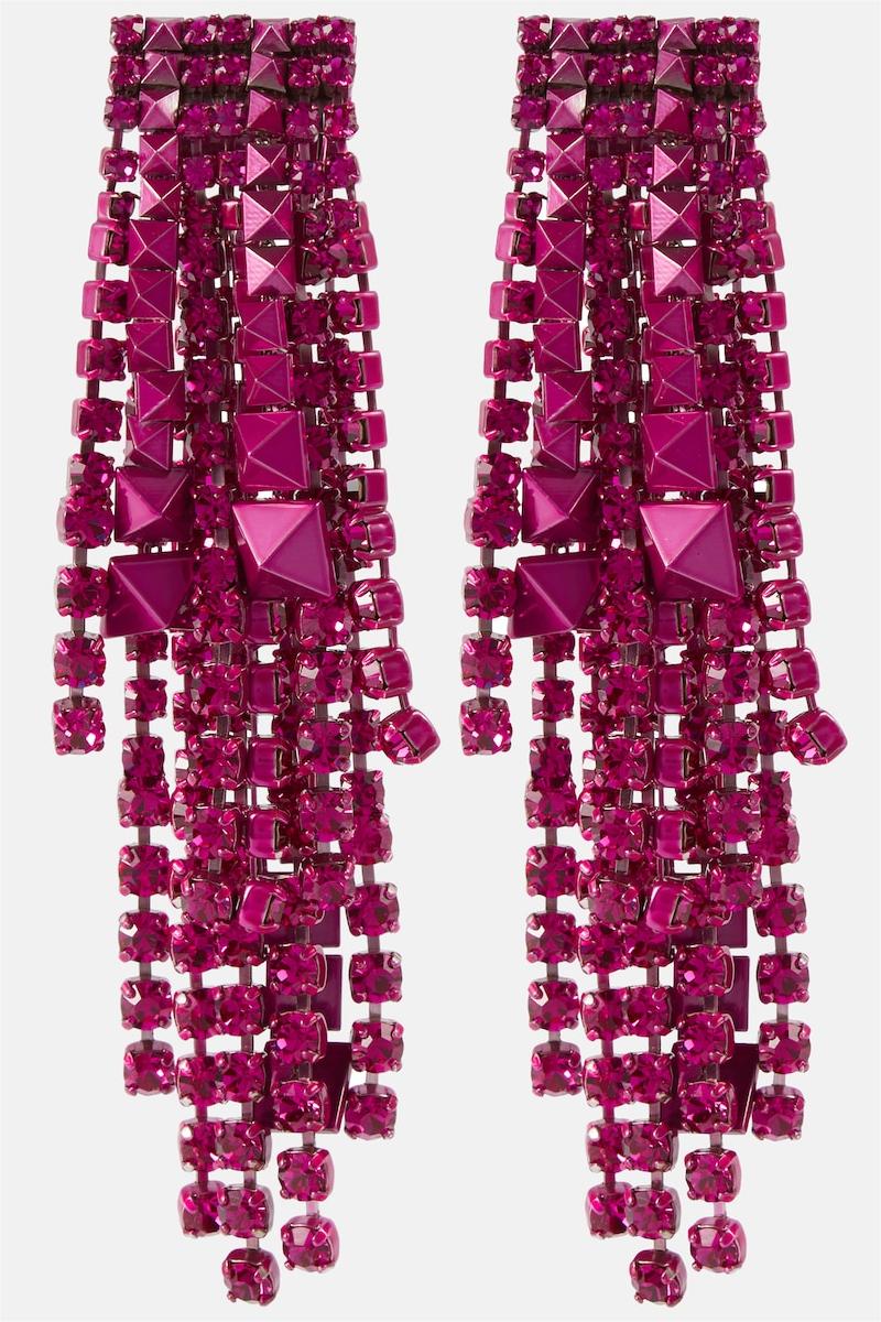 Pendientes con borlas de diamantes falsos 