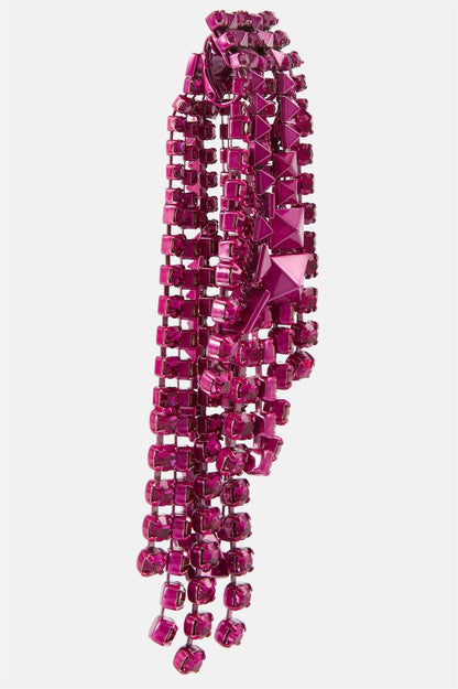 Pendientes con borlas de diamantes falsos 