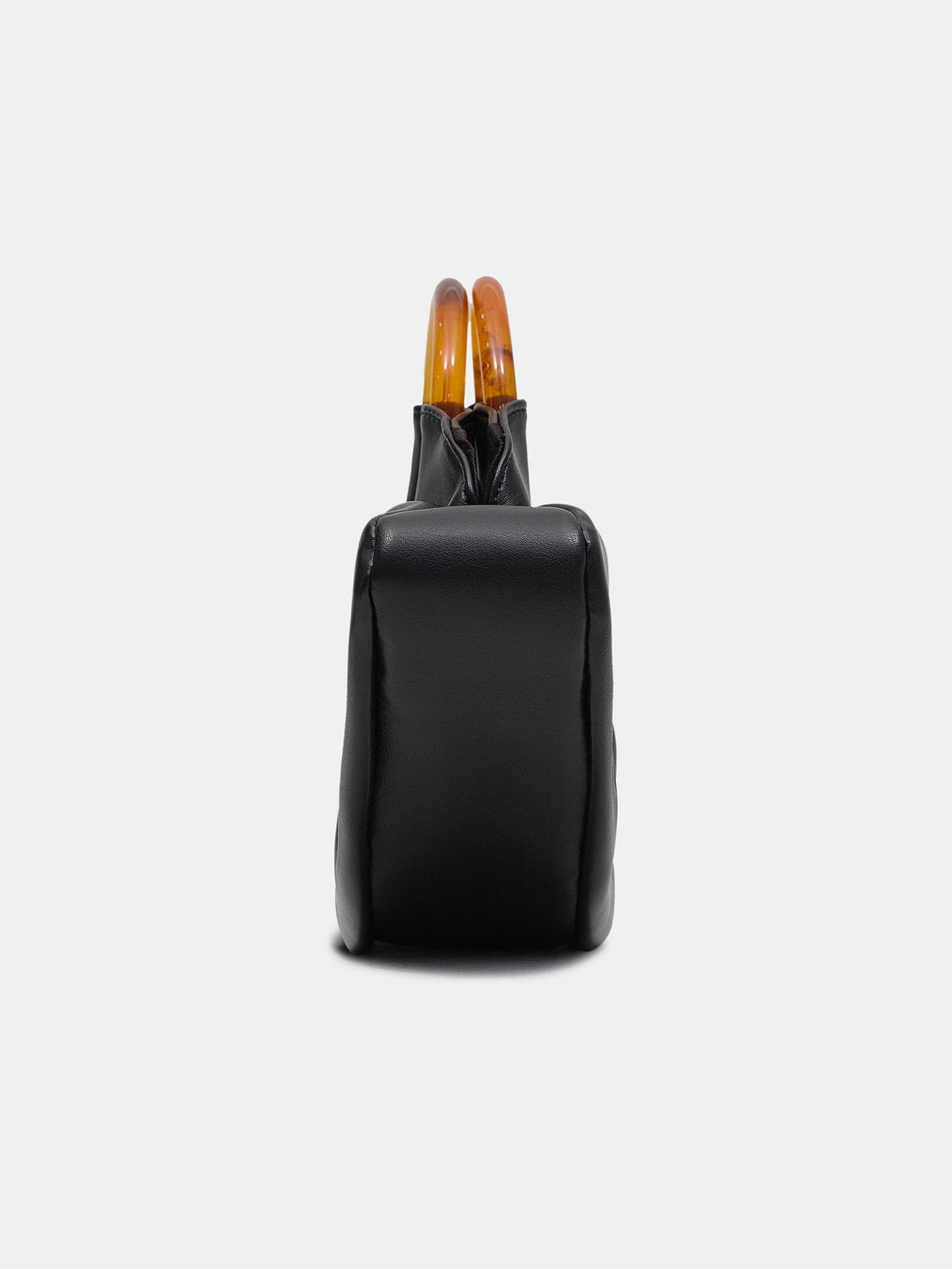 Bolso fruncido con asa acrílica de cuero sintético 