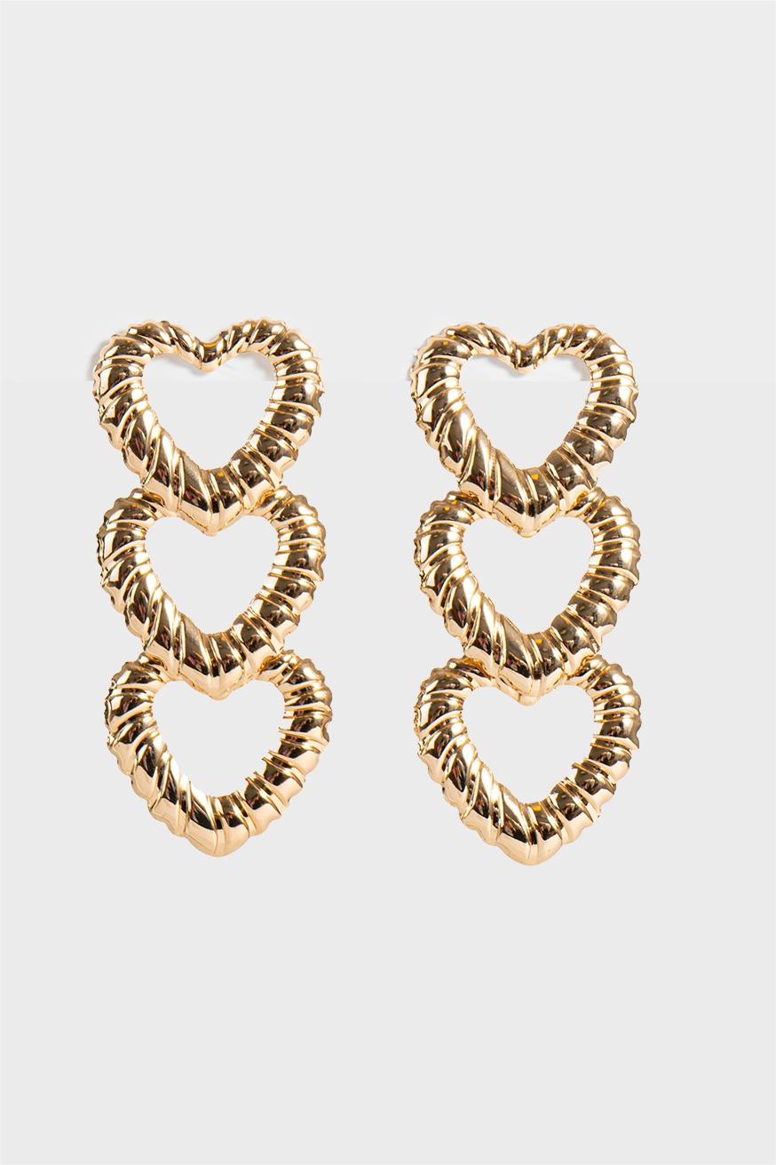 Pendientes de metal con forma de corazón 