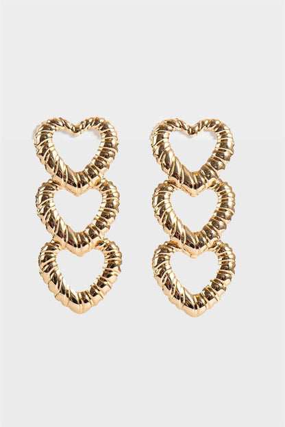 Pendientes de metal con forma de corazón 