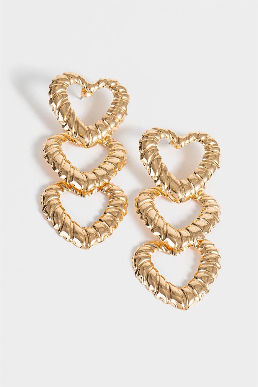 Pendientes de metal con forma de corazón 