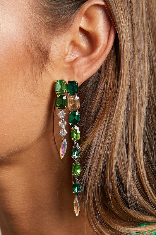 Imitation Gemstone Rhinestone Drop Earrings