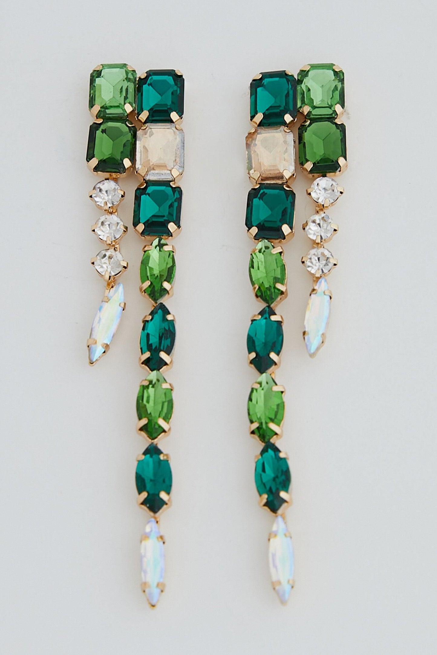 Imitation Gemstone Rhinestone Drop Earrings