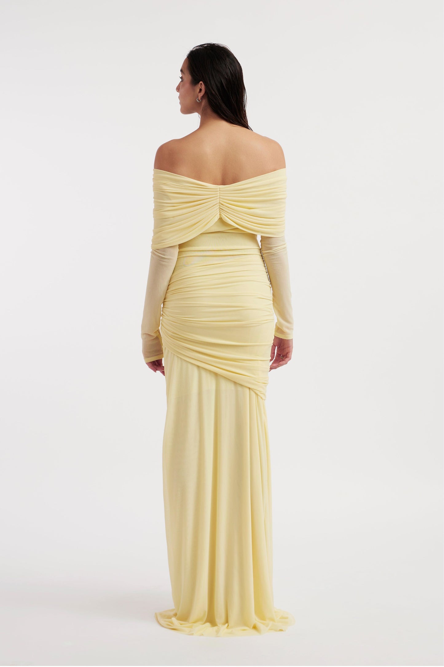 Vestido largo anudado de jersey liso 
