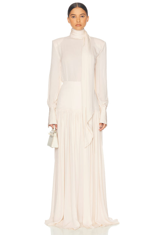 Solid Long Sleeve Top & Maxi Skirt Set