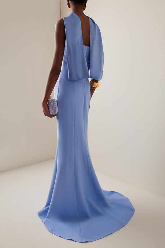 Vestido largo sin mangas de satén liso 