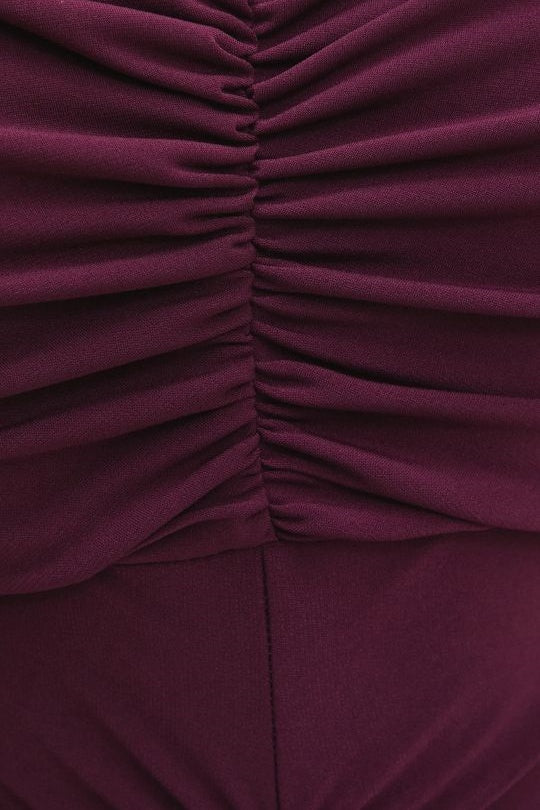 Vestido largo con volantes fruncidos y aberturas Sabrina 
