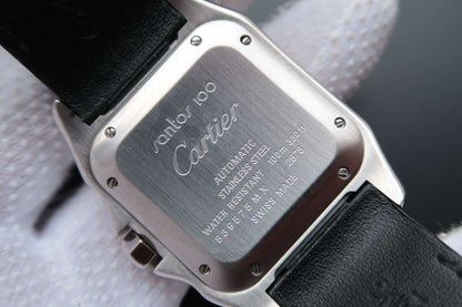 SANTOS 100 39MM STEEL CASE WHITE DIAL