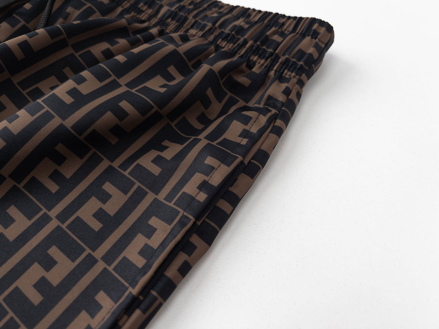 Fend Swim Short in Brown Nylon