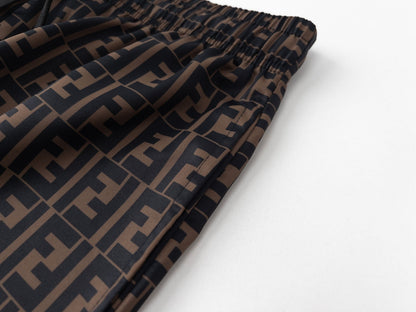 Fend Swim Short in Brown Nylon