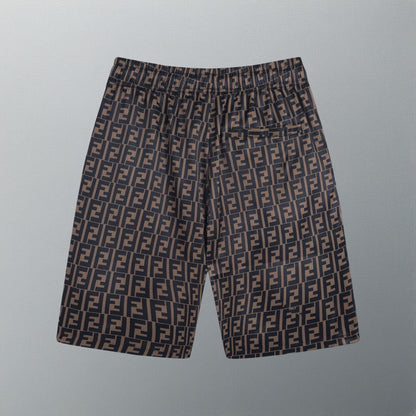 Fend Swim Short in Brown Nylon