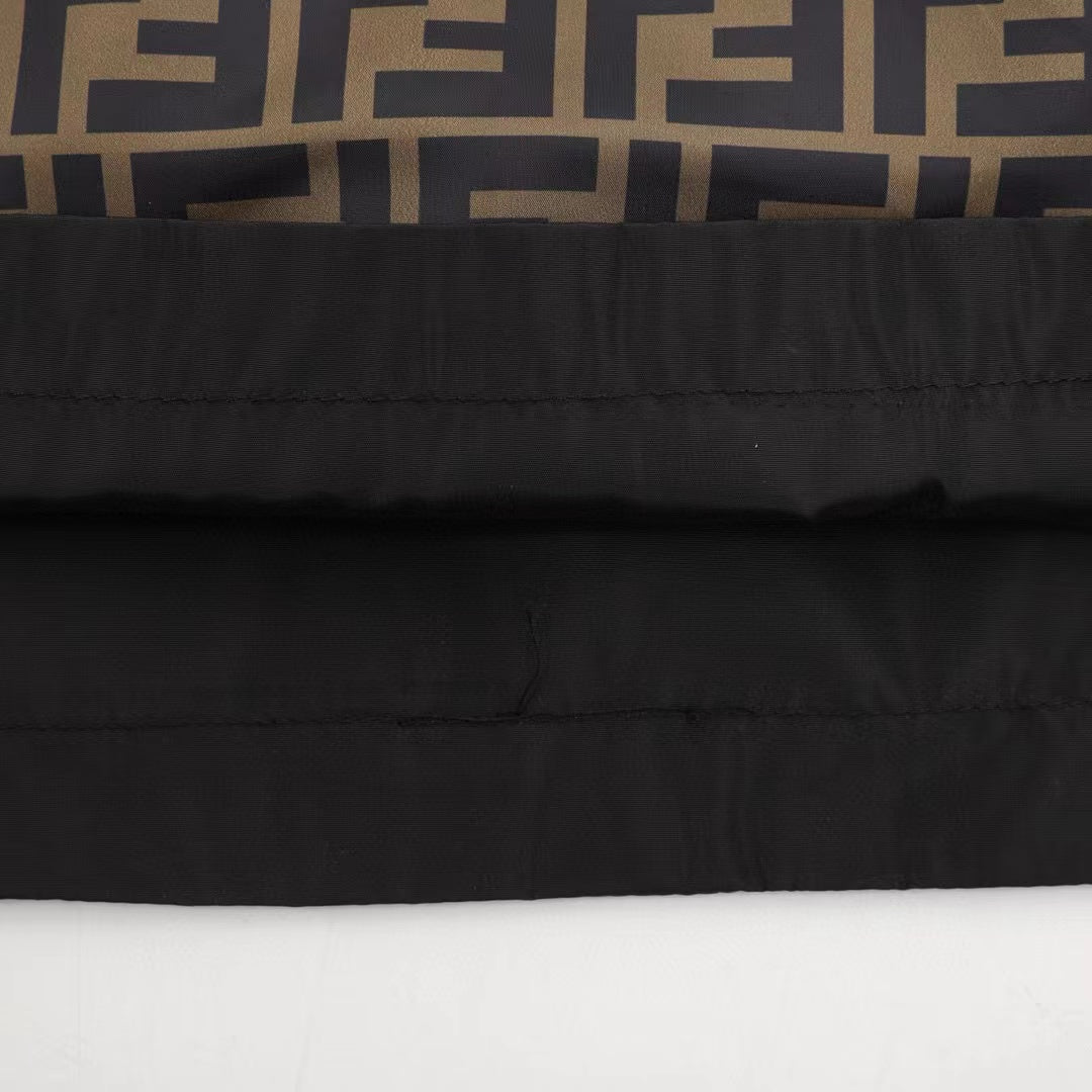 Fend Men Swim Short in Brown Nylon