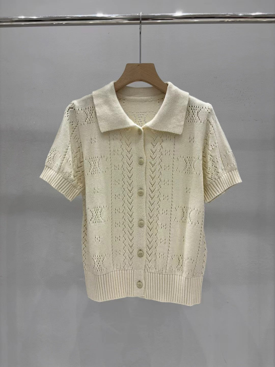 Celine Short Cardigan in Off White Cashmere