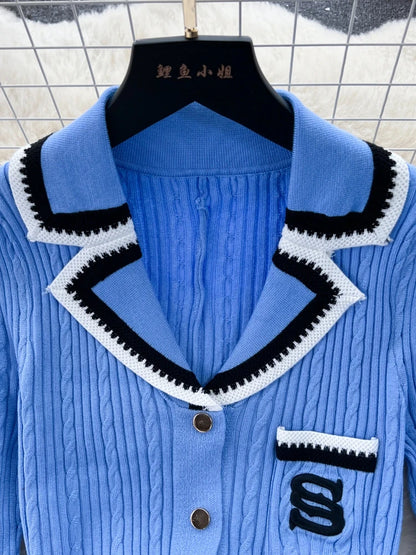 Vestido elegante de punto para mujer, primavera otoño, manga larga, sexy, cuello en V, ajustado, corte en A, suéter de una sola botonadura