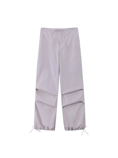 Pantalones cargo de paracaídas para mujer, estilo vintage, para correr, con cintura alta elástica, elegantes, corte de bota