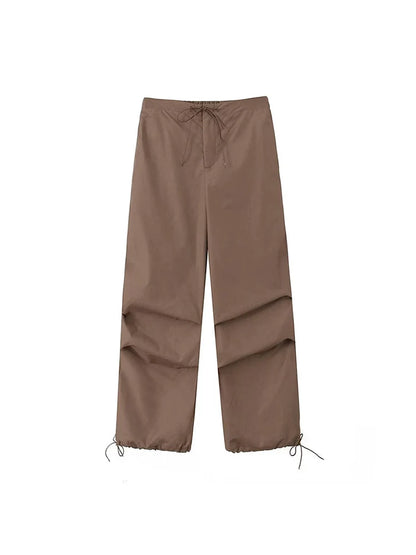 Pantalones cargo de paracaídas para mujer, estilo vintage, para correr, con cintura alta elástica, elegantes, corte de bota
